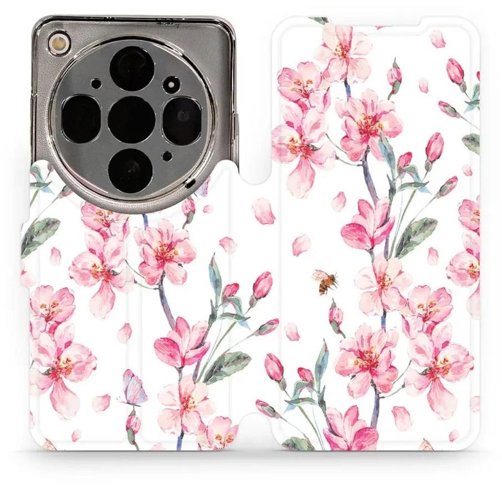 Handyhülle mit klappe für Oppo Find X9 Ultra, Mobiwear Book, Rosa Frühling