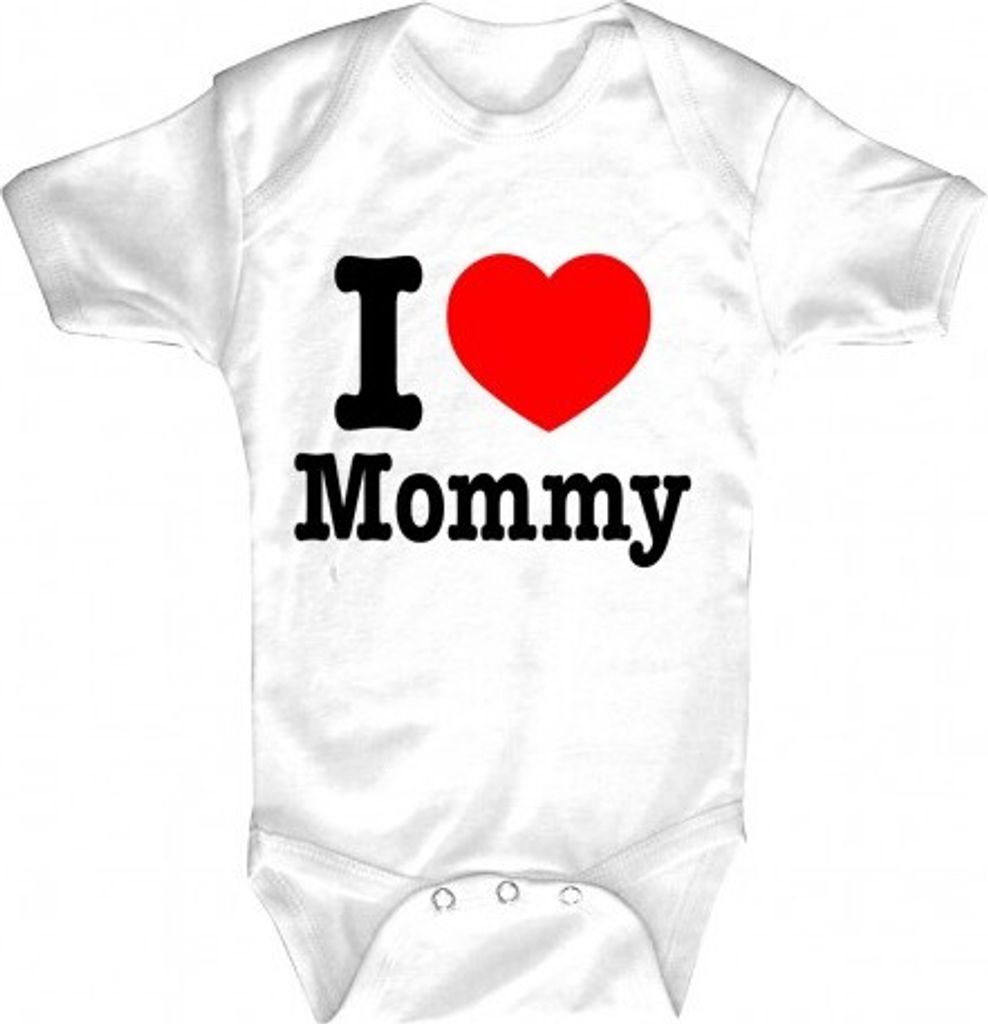 Babystrampler mit Print - I love Momy - 08321 weiß Gr. 0-24 Monate Größe - 18-24 Monate