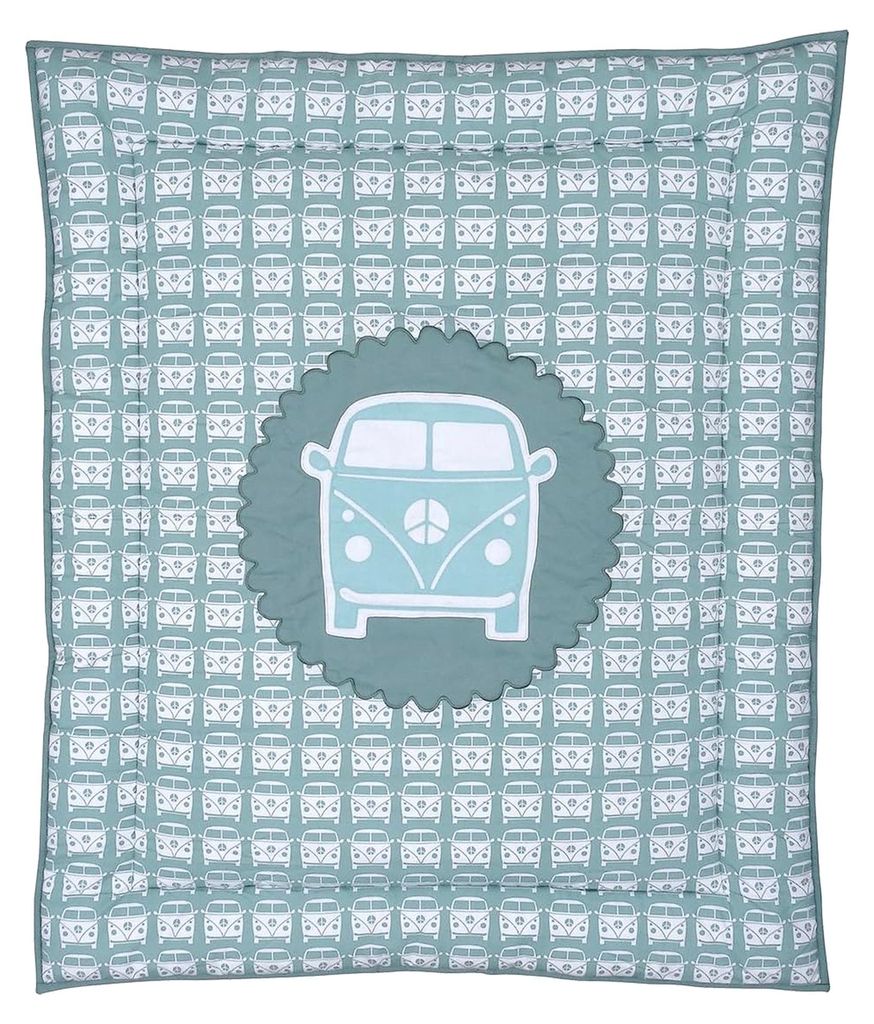 Krabbeldecke Auto, 100 x 80 cm, grau/blau