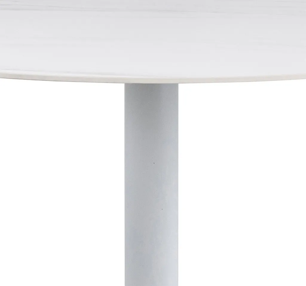 Table haute Malta blanc laqué avec repose-pieds intégré pour studio - 4