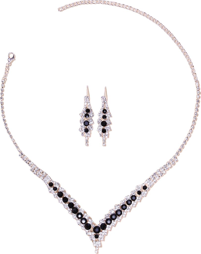 1 Set Braut Halskette Elegante Zierliche Temperament Edle Funkelnde Farbige Strass Baumeln Ohrringe Kit Hochzeit Schmuck