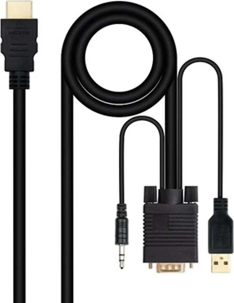 Cavo HDMI VGA Nanocable 10.15.4350 1.8m Audio Jack per Console e TV