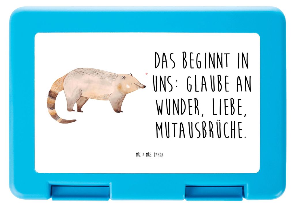 Mr. & Mrs. Panda Lunchbox Nasenbär - Weiß - Geschenk, Bentobox, Vesperbox, Lustige Sprüche, Bento Box, Brotzeitbox, Snackdose, Rüsselbär, Bär...