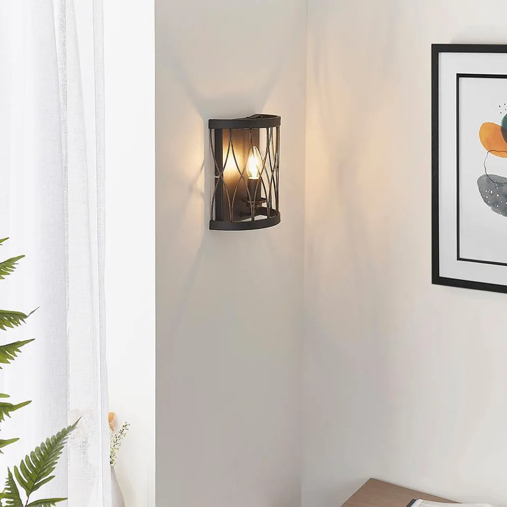Applique murale de chambre HESTON noir mat éclairage d'appoint E14 Endon
