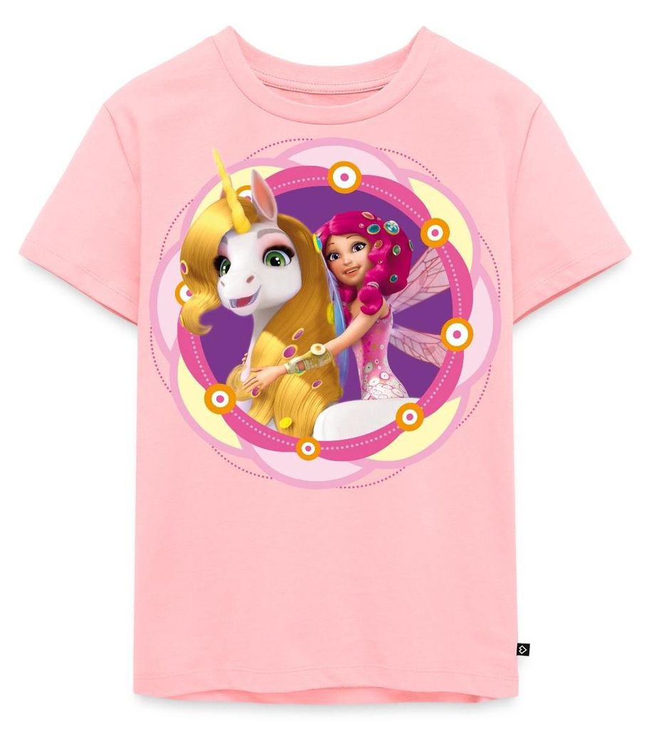 Spreadshirt Mia and Me Einhorn Onchao Und Mia In Centopia Kinder Premium T-Shirt, 134/140 (8 Jahre), Rosa