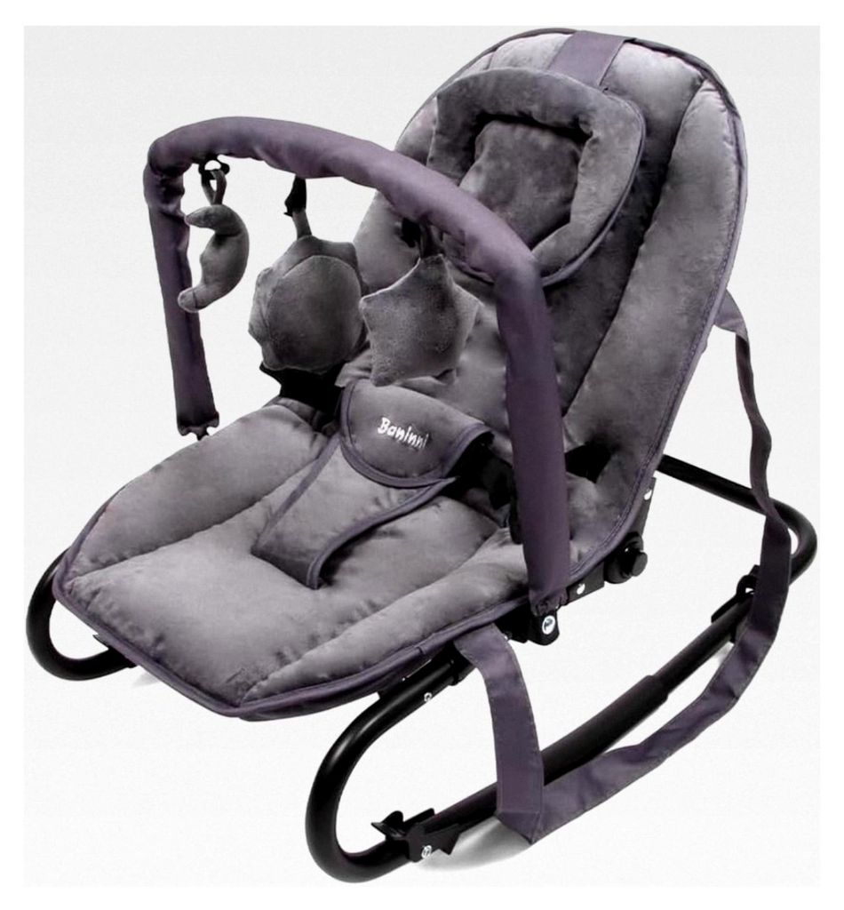 Babywippe Malena aus Velours in Grau
