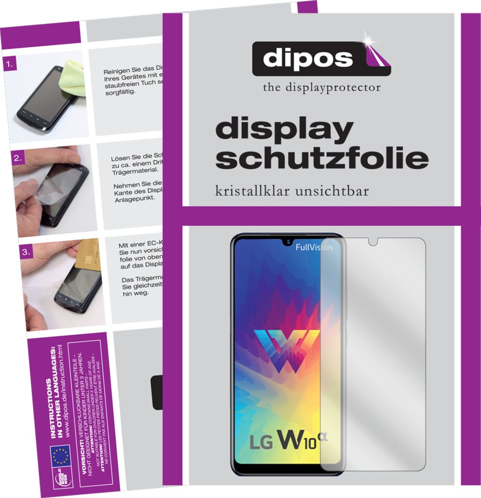 1x Schutzfolie für LG W10 Alpha klar Displayschutzfolie Folie Display Schutz dipos