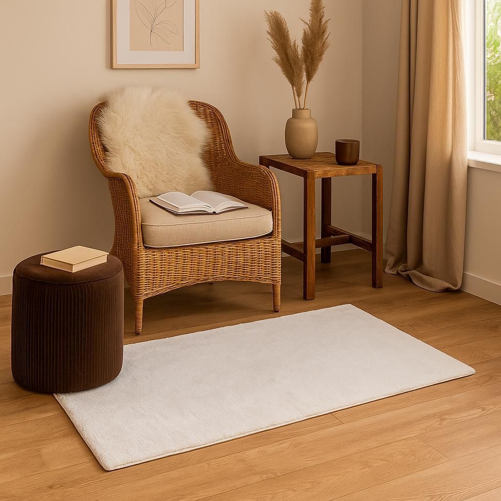 Milton & Oldbrook Flauschiger Teppich 80 x 150 cm Pavia Weiß