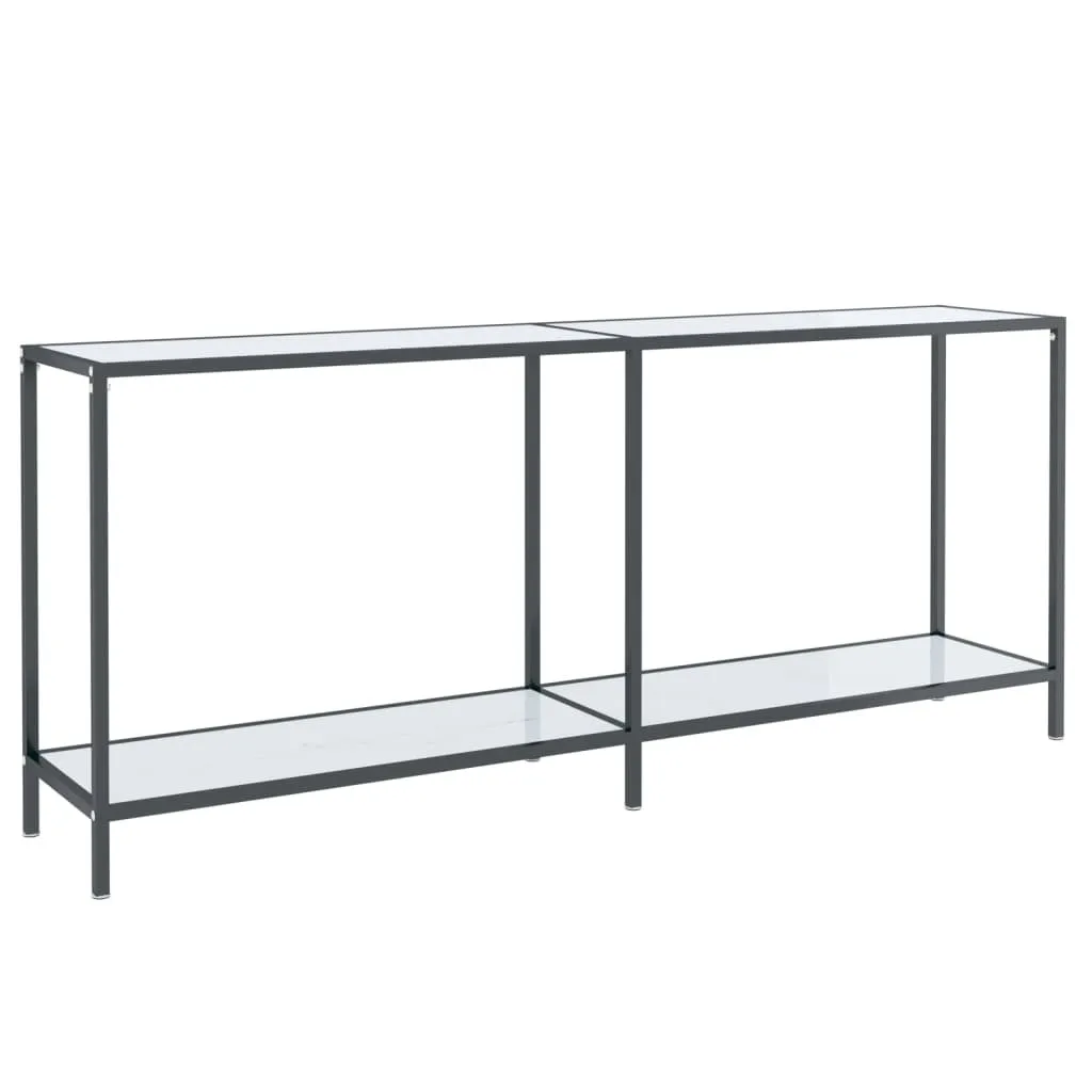 Tavolo Consolle SYFAX™ 180x35x75,5 Bianco Vetro Temperato | Robusto