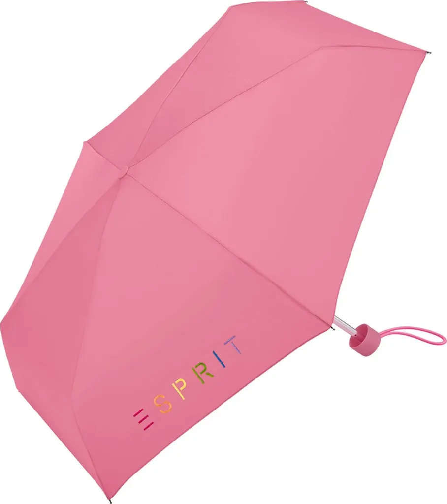 Parapluie Ultra Mini Pouch Esprit Logo Coloré Rose Résistant et Léger