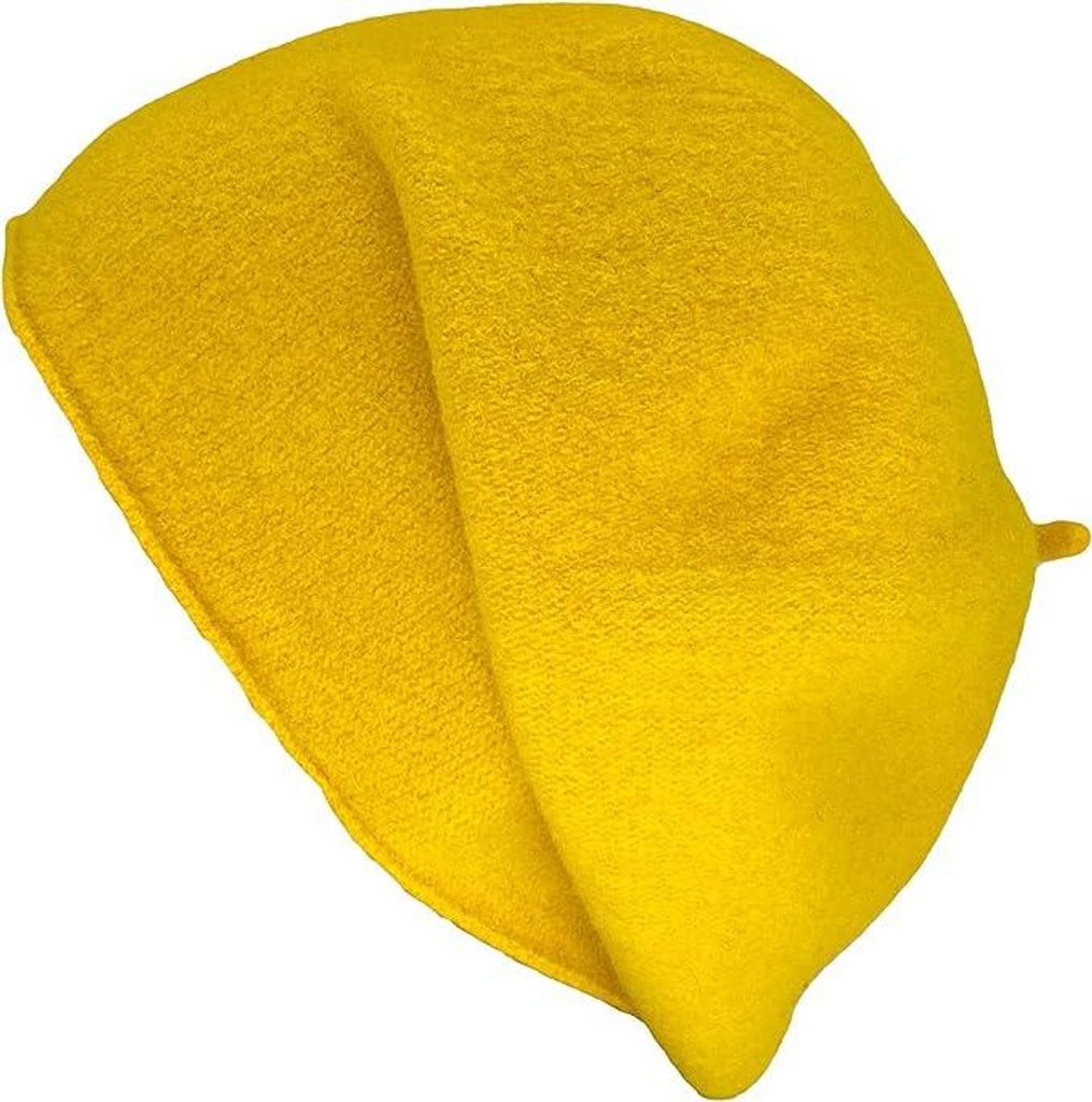 Kopka Long Beanie Walkmütze Stegbaske aus 100% Wolle, gelb, Gr. Einheitsgröße