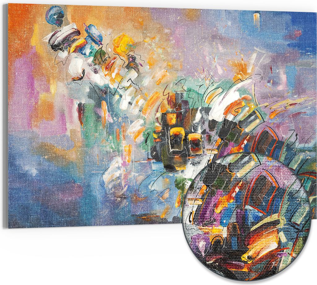 DEQORI Hybrid Leinwand Bild 90x60 cm 'Abstraktes Feuerwerk' Produktbild 