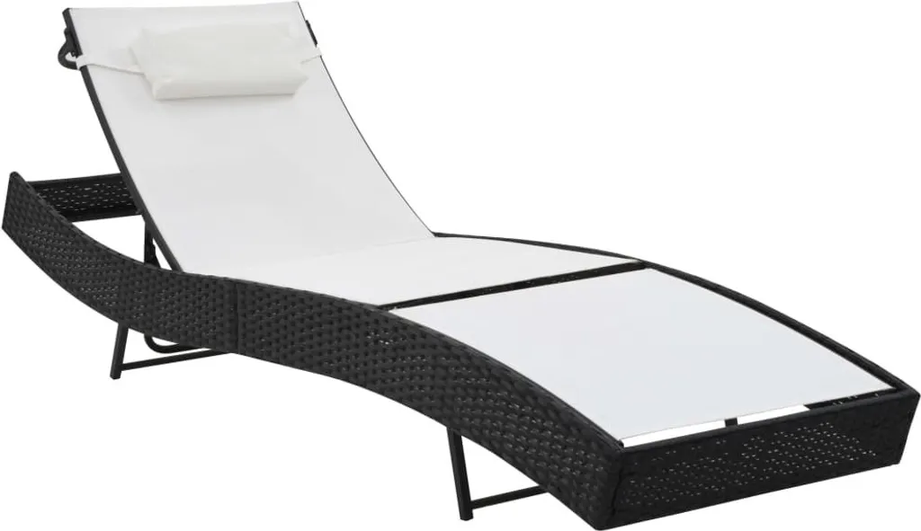 Offerta Lettino Prendisole Rattan Nero + Cuscino Omaggio