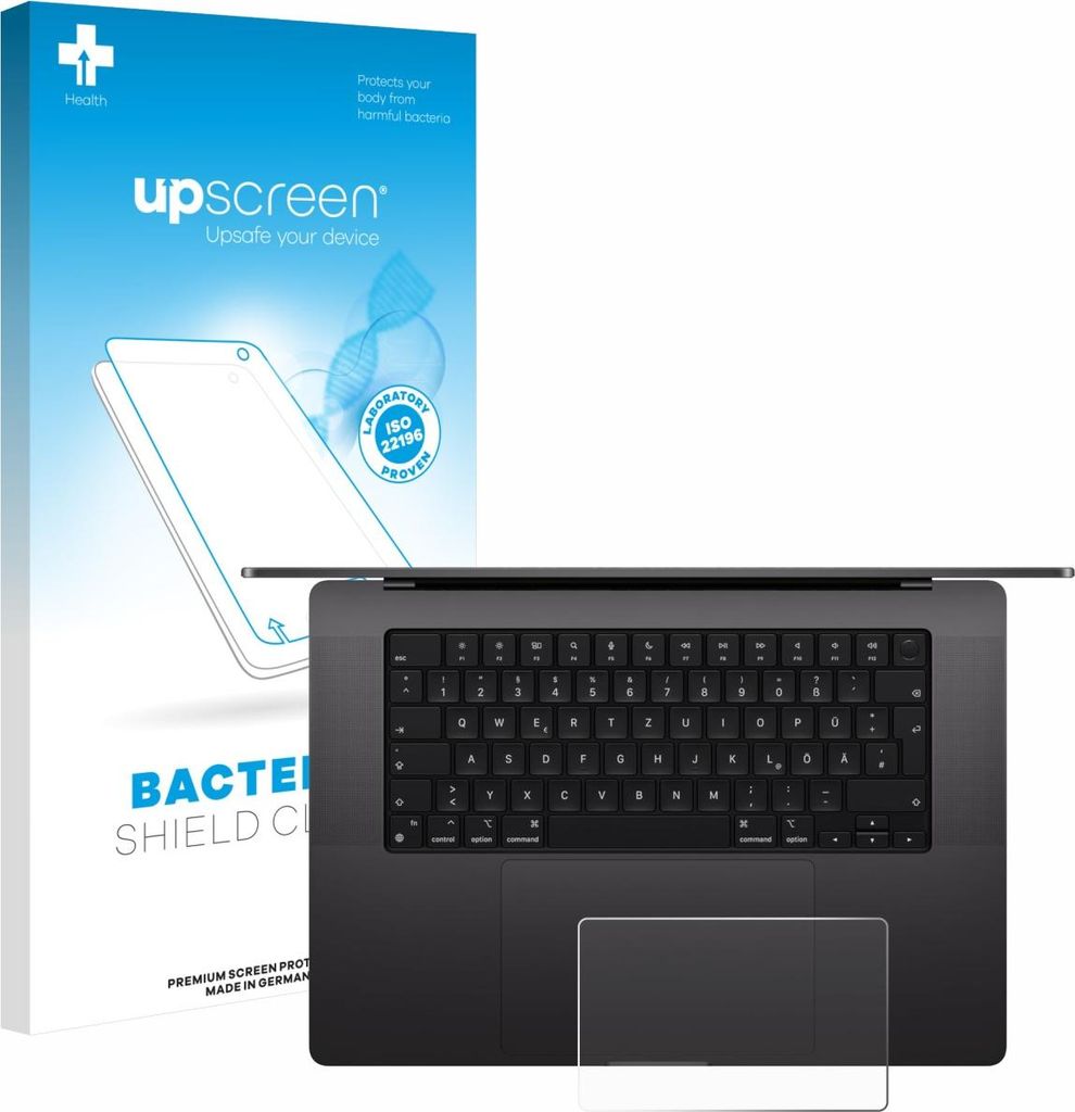 upscreen Schutzfolie für Apple MacBook Pro 16" M4 2024 (NUR Touch Trackpad) Displayschutz Displayschutzfolie Folie Klar antibakteriell