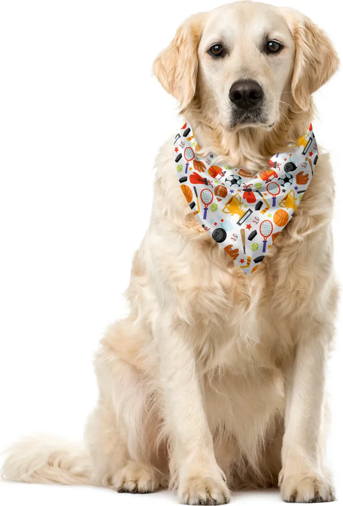 ABAKUHAUS Bandana sportiva per animali domestici, stile cartone animato Bowling, 40x40 cm, multicolore
