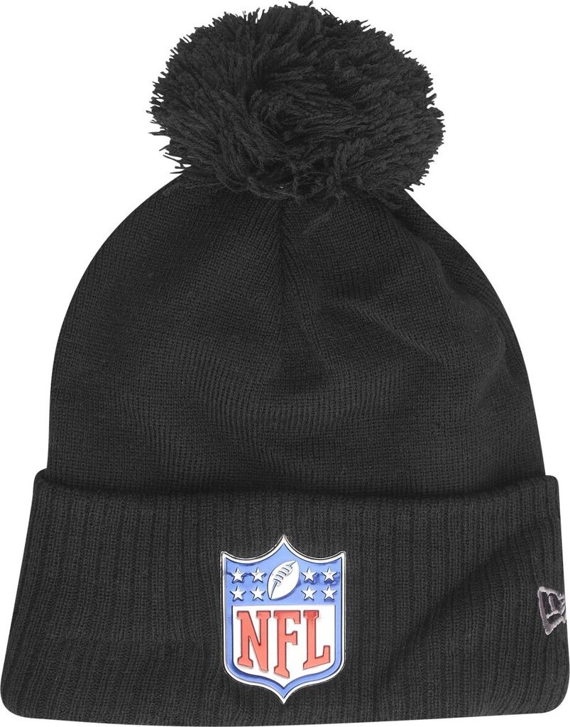 New Era Fleece Bobble Winter Mütze - NFL Shield schwarz