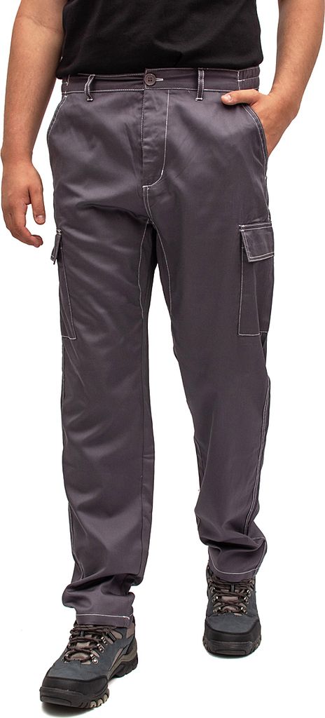 FIRI Herren dünne Arbeitshose mit Multifunktionstaschen, Grau, L
