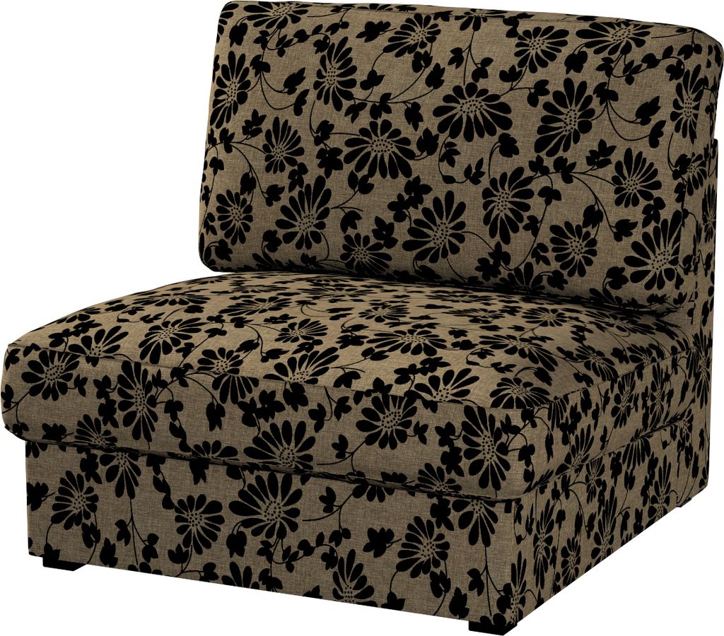 Dekoria Bezug für Kivik Sessel nicht ausklappbar, beige-schwarz, Bezug für Sessel Kivik