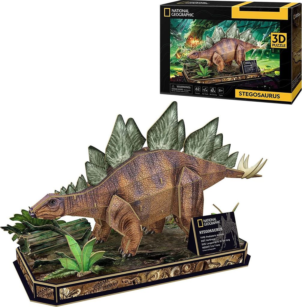 CUBICFUN 3D-Puzzle National Geographic: Stegosaurus 62 dílků