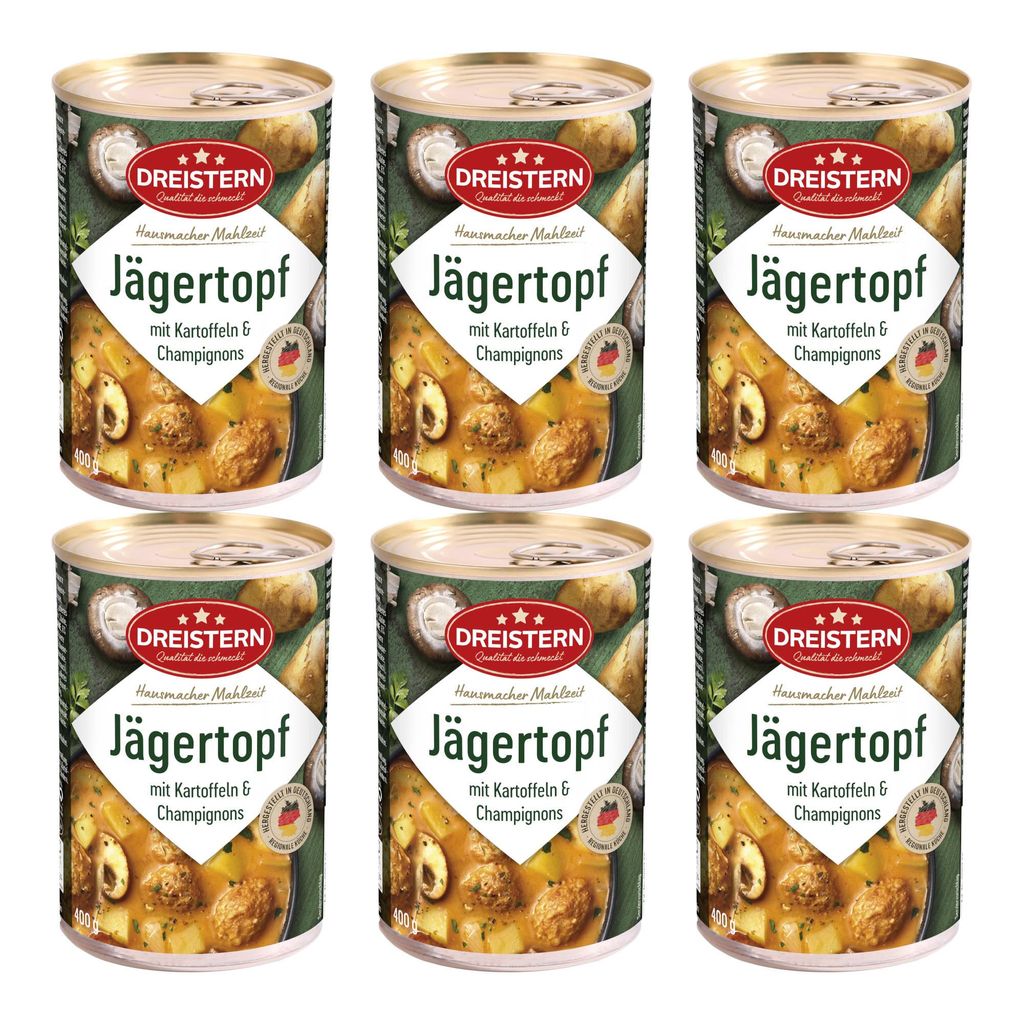 DREISTERN 6x Jägertopf mit Kartoffeln und Champignons 400g Produktbild 