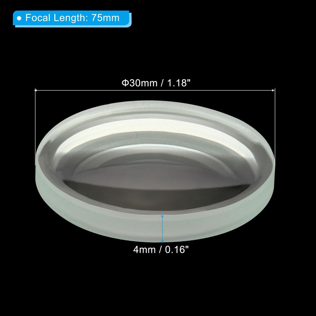 75mm Fokus L?nge Doppel Konkav Objektiv 30mm Durchmesser 4mm H?he Glas Optisch Polierte Runde Kanten Objektiv fš¹r Physikalische Experimente Klar