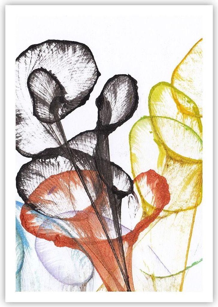 Poster - Poster ohne Rahmen - Blumen Abstraktion Surrealismus - 70x100 cm - Wand Bild - Wanddeko - Wandbilder - Kunstposter - Wandposter - Bilder -...