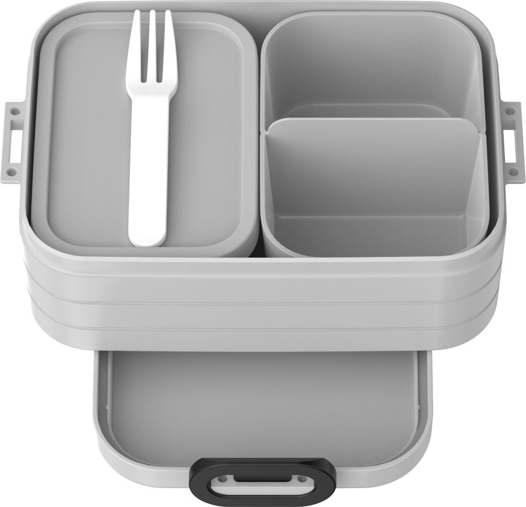 Mepal Bento-Lunchbox Midi Take A – Brotdose mit Fächern, geeignet für bis zu 4 BZW. 8 Butterbrote, TPE/pp/abs, 0 mm Cool Grey - Grau, 900 ml