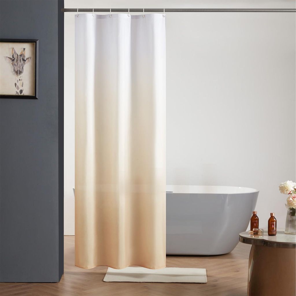 Schmaler Duschvorhang, Badezimmervorhang, Polyestergewebe, schimmelresistent, wasserabweisend, waschbar, für Eckduschen, kleine Badewannen, weiß ...