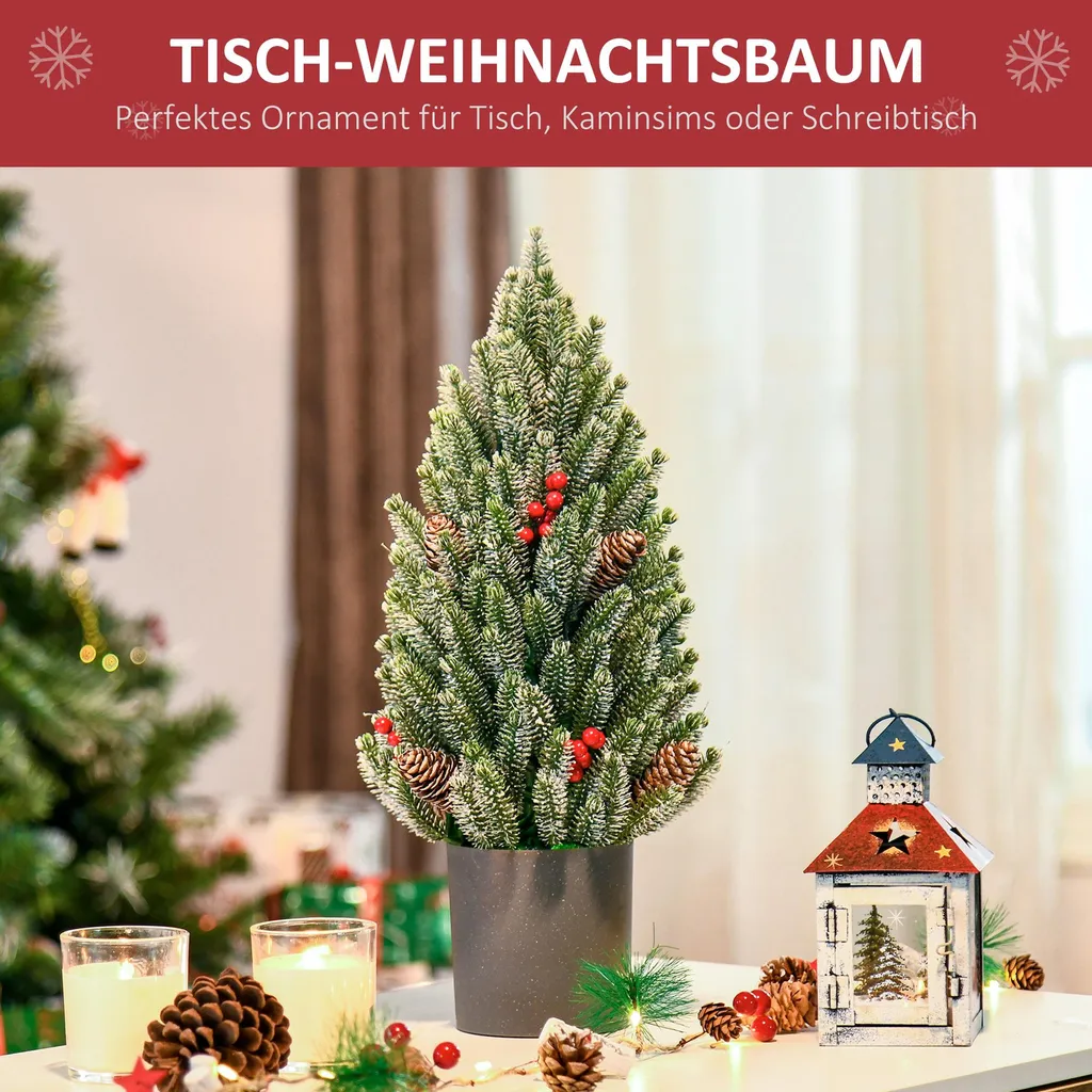 Sapin de Noël de Table Haute Densité 170 Branches PE Aspect Véritable - 6