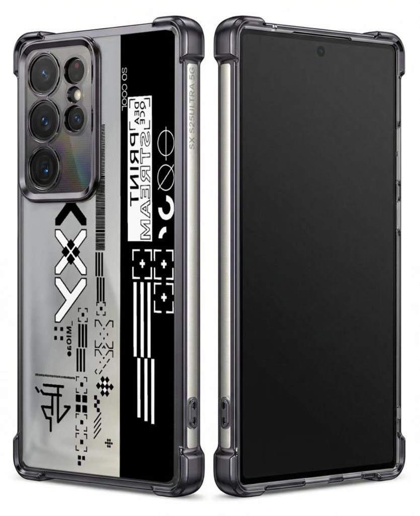 Personalisierte Hülle mit Bild für Samsung Galaxy S25 Ultra Elektroplattiert TPU Stoßdämpfer Handyhülle mit Geometrische Symbole und Linienmuster