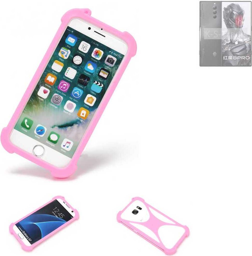 K-S-Trade Handy Hülle kompatibel mit nubia Red Magic 8 Pro Global Schutz Hülle Bumper Silikon Schutz Hülle Cover Case Silikoncase Silikonbumper TPU