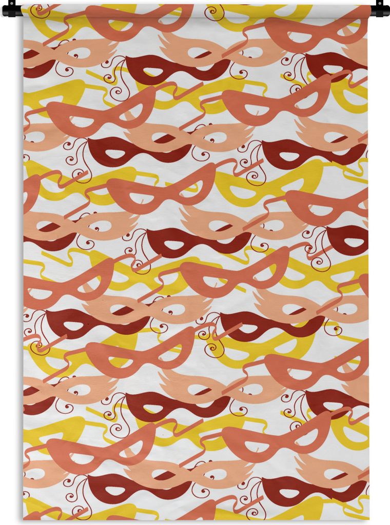 MuchoWow Wandteppich Wandbehang Maske - Muster - Karneval 60x90 cm Tapisserie Dekoration Wandtuch - Foto-Teppich - Abwaschbar