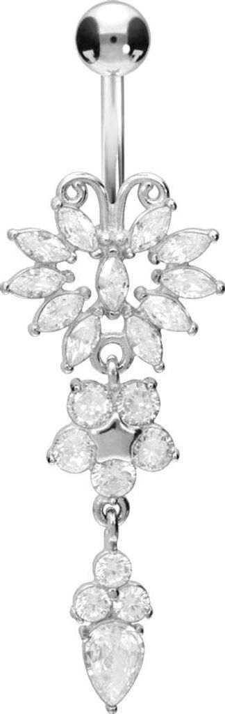 Bauchnabelpiercing Chirurgenstahl Bananabell SCHMETTERLING + BLUME