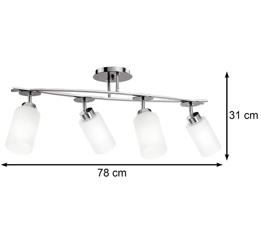 Plafonnier Tokio chrome et blanc avec diffuseur pour éclairage chic - 3