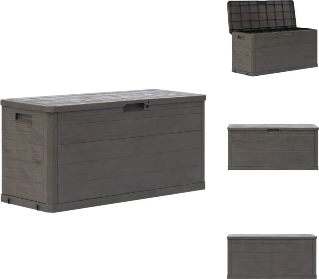 Boîte de rangement de jardin 280 L Marron vidaXL - Coffre extérieur XXL