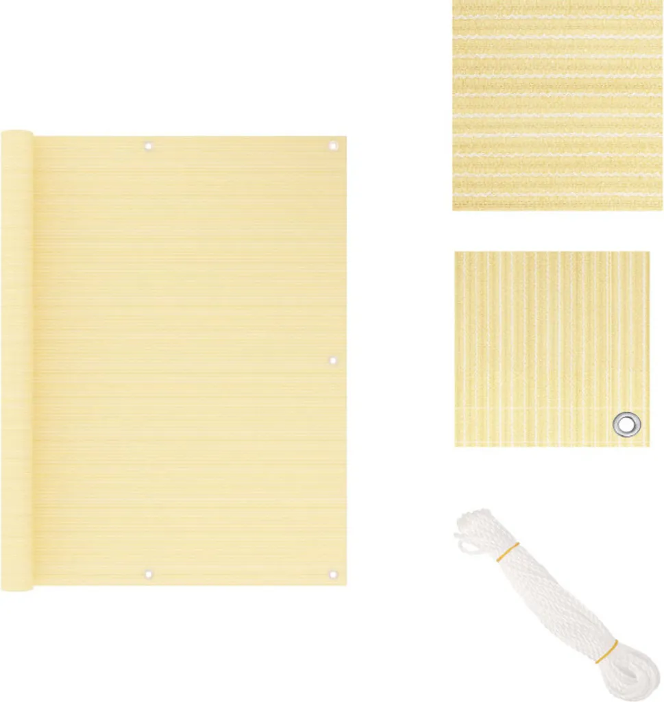 vidaXL Schermo privacy per balcone Beige 120x500 cm HDPE - Ombrelloni e tende da sole