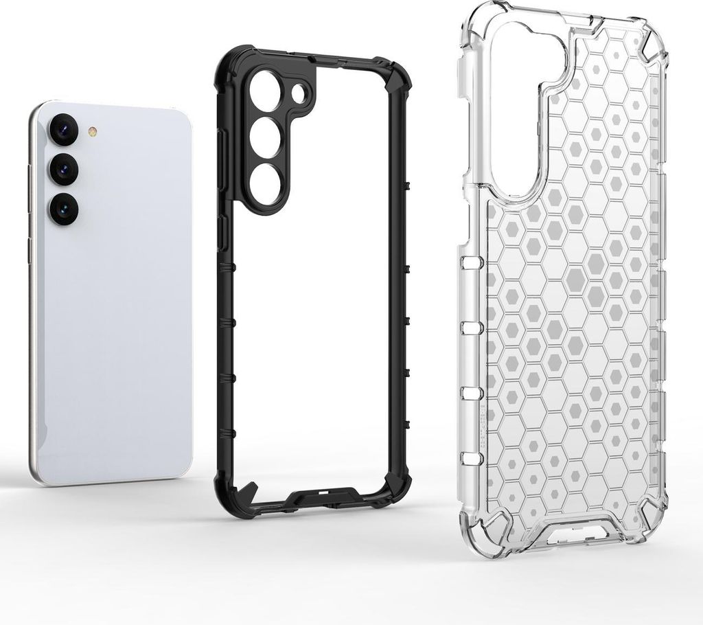 Honeycomb Case für Samsung Galaxy S23+ Gepanzerte Hybridhülle Transparent