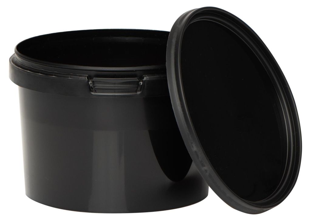 BenBow Eimer mit Deckel 0,5L x1 Schwarz - lebensmittelecht, Produktbild 