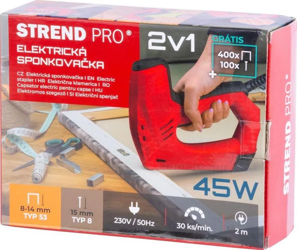 Agrafeuse cloueuse électrique Strend Pro J-123, polyvalence bricolage - 9