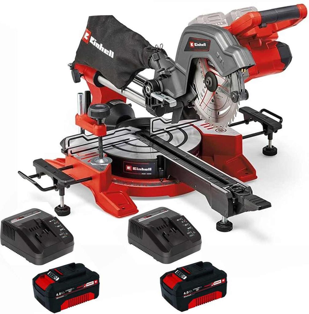 Einhell Akku-Zug-Kapp-Gehrungssäge 36V TE-SM 36/8 Li-mit Akk4 Ah u / Ladegerät
