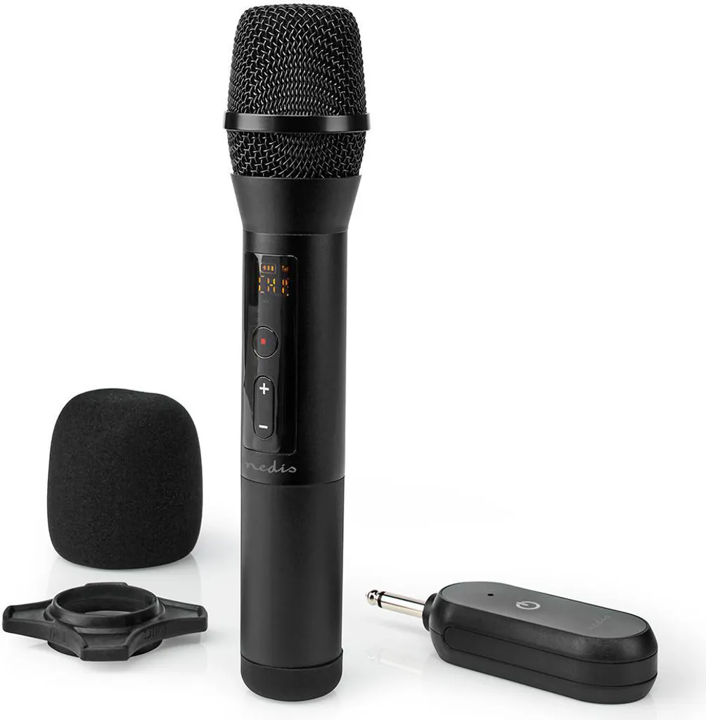 Set di microfoni wireless | 20 canali | 1 microfono | Cardioide | 70 Hz - 13 kHz | 1000 ohm | -95 db | Controllo del volume | Nero