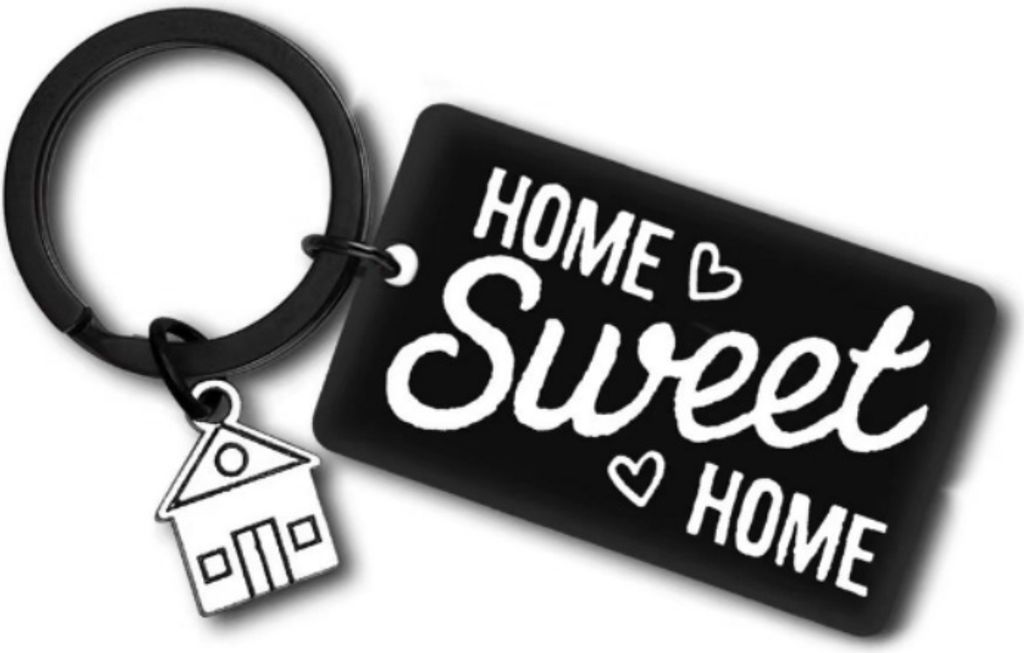 INF Schlüsselanhänger „New Home“ aus Edelstahl, Einweihungsgeschenk Schwarz