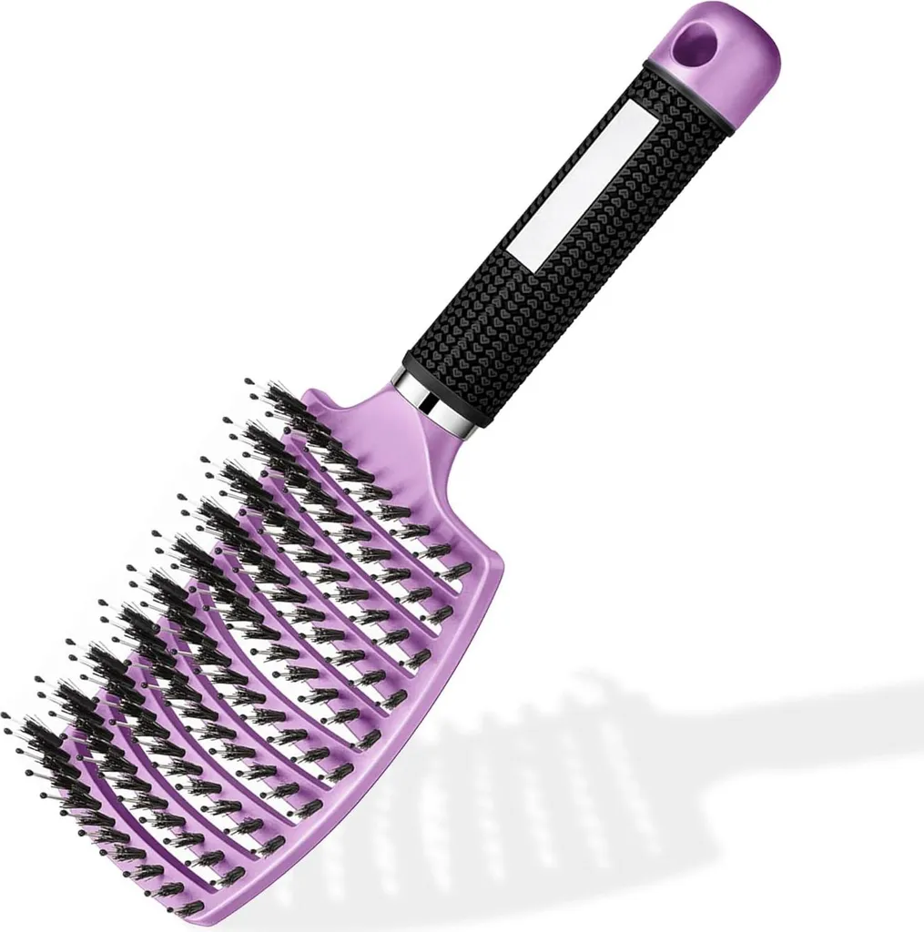 Brosse démêlante en poils de sanglier pour cheveux longs, fins ou épais