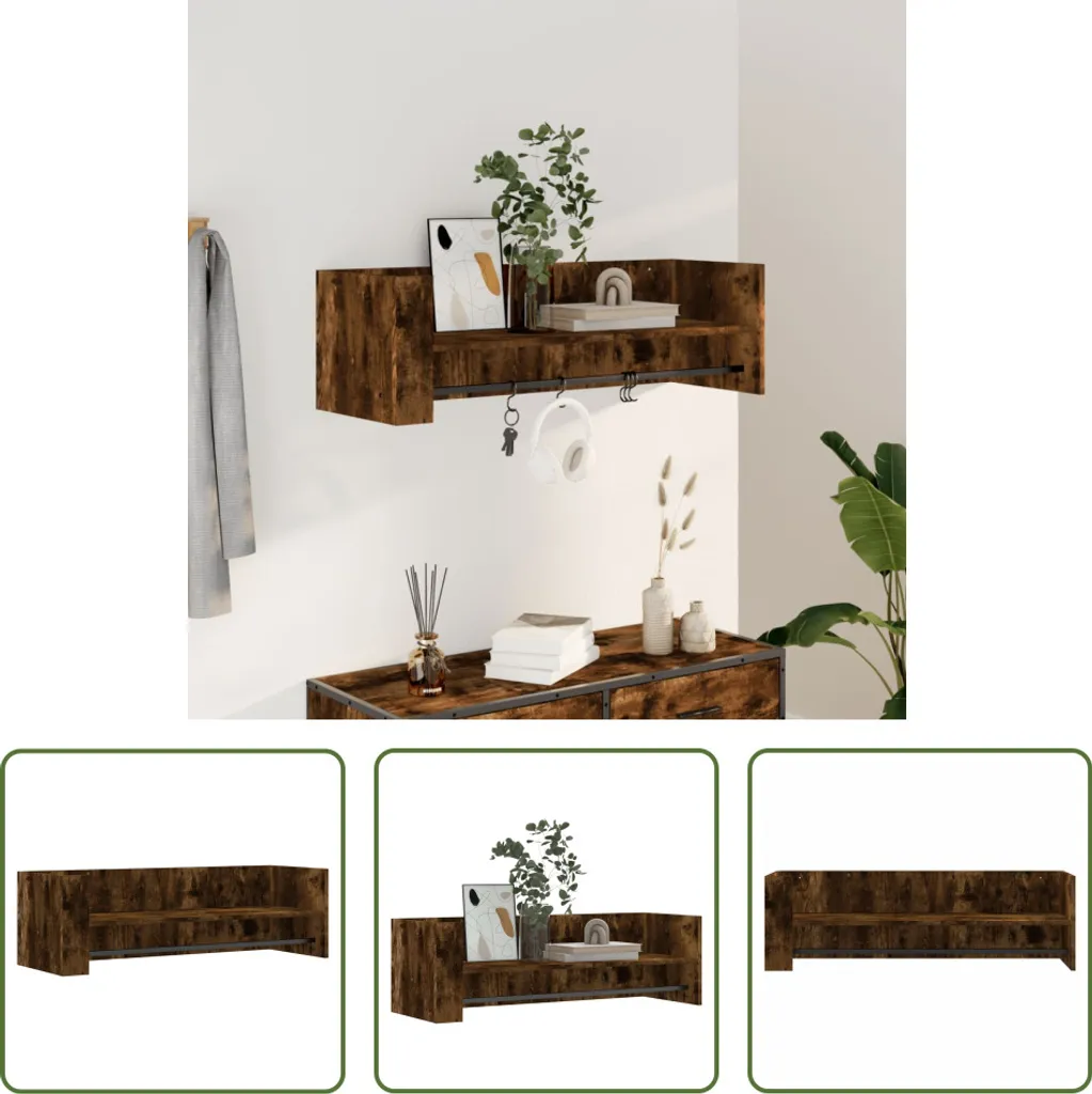 Mensola Soggiorno Rovere Fumé 100x35x30,5 cm - Salva Spazio Living Store