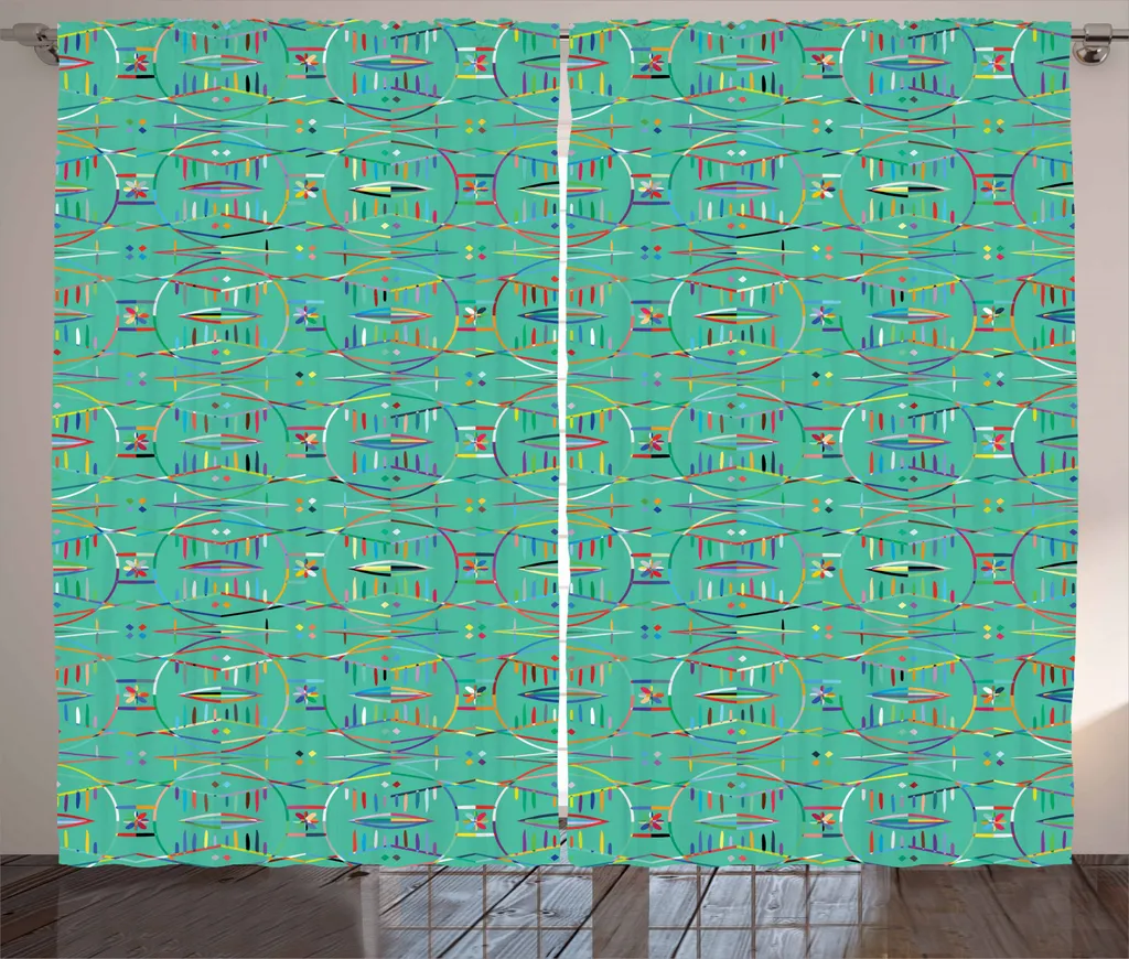 Tenda Universale ABAKUHAUS 280x245 cm Motivi Rustici e Ganci Inclusi