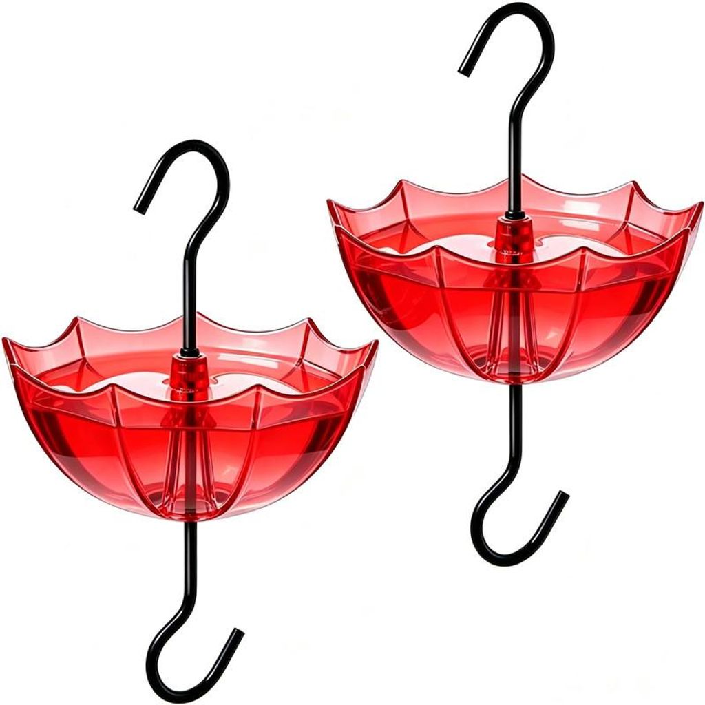 Ameisenschutz Vogel Futterspender Wasserbarriere 2er Set 5oz Schirm Design rot transparent Garten Zubehör Hängefutterstation Kolibri