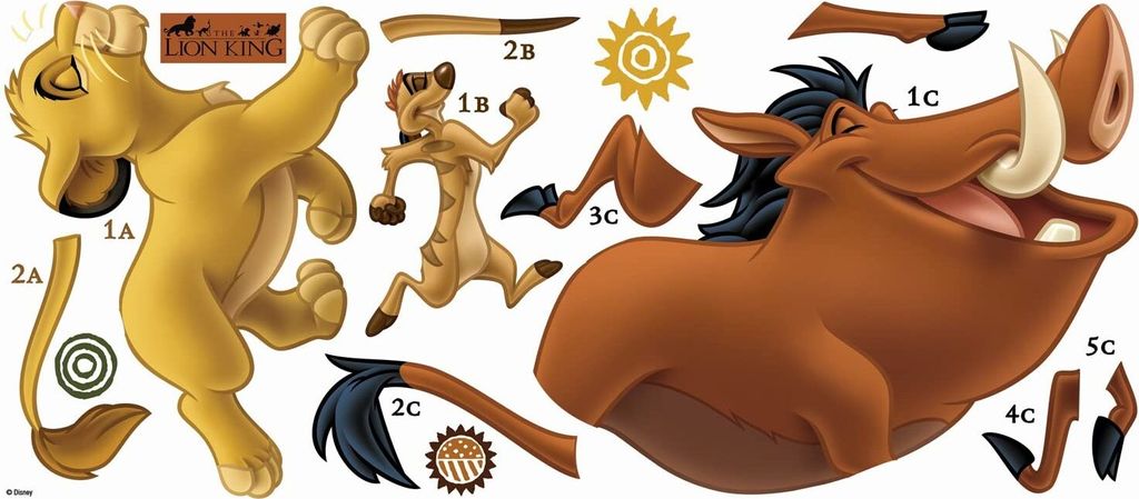 Riesen-Sticker Simba und Timon & Pumba König der Löwen Disney