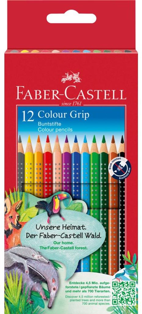 FABER-CASTELL 112412, Lápices de colores GRIP, caja de Imagen del producto 