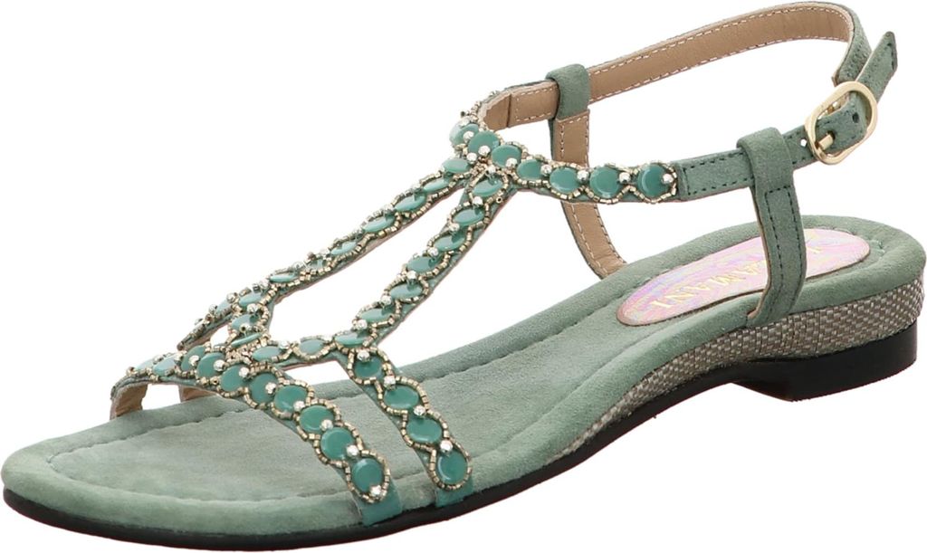 Lazamani Riemchensandaletten Damen 32303638333038 Grün 38 EU