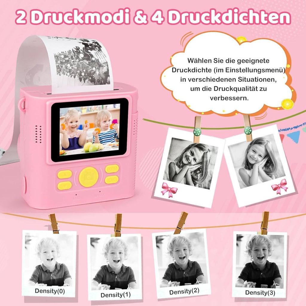 Kinderkamera, Sofortbildkamera, 1080P 2,4 Zoll Bildschirm Produktbild 5